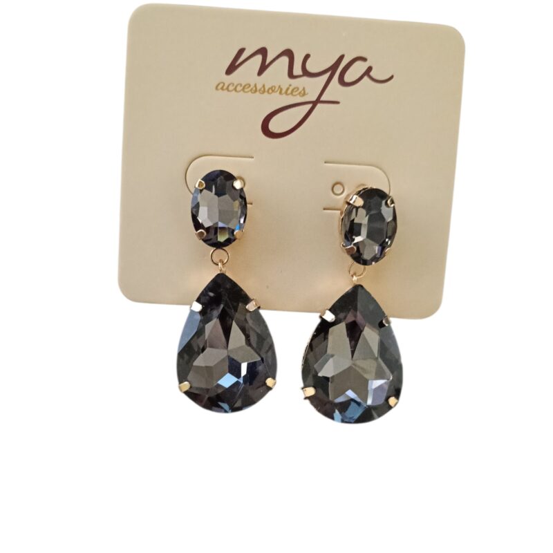 Mya Accessories Orecchino Pendente Goccia Grigio