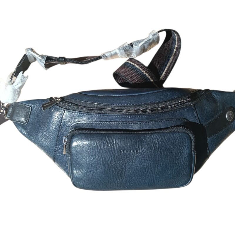 CHIARUGI MARSUPIO UOMO IN VERA PELLE COLORE BLU SCURO